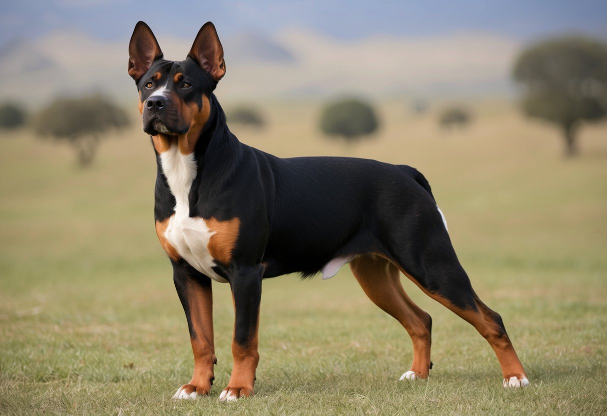 African Boerboel standing proudly, muscular build, alert expression, and distinctive head shape