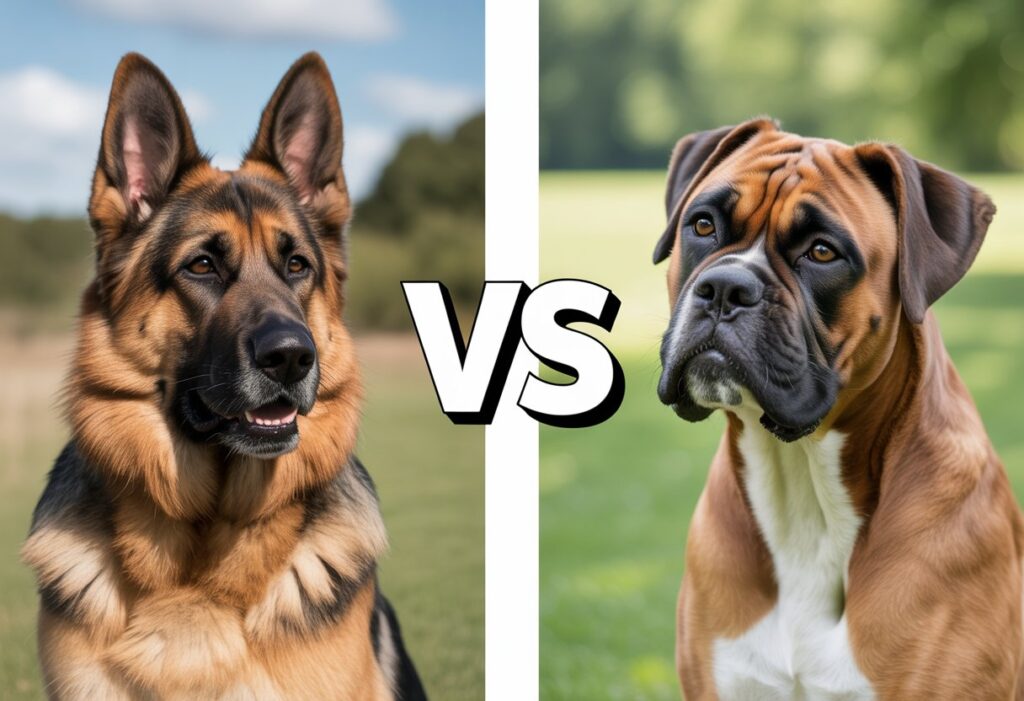 German Shepherd vs Boxer – Full Breed Comparison of Temperament, Care, and Suitability